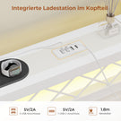 AOGLLATI Polsterbett Schlafsofa 140x200 mit USB-Steckdosen und LED-Beleuchtung Jugendbett 2 Schubladen