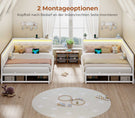 AOGLLATI Polsterbett Schlafsofa 140x200 mit USB-Steckdosen und LED-Beleuchtung Jugendbett 2 Schubladen