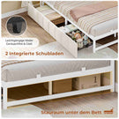 AOGLLATI Polsterbett Schlafsofa 140x200 mit USB-Steckdosen und LED-Beleuchtung Jugendbett 2 Schubladen