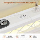 AOGLLATI Polsterbett Schlafsofa 90x200 mit USB-Steckdosen und LED-Beleuchtung Jugendbett 90x200 mit 2 Schubladen mit Lattenrost