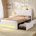 AOGLLATI Kinderbett 90x200, Polsterbett mit Krone-Design, Ladestation & LED-Beleuchtung