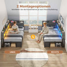 AOGLLATI Polsterbett Schlafsofa 90x200 mit 6 Staufächern & 6 Schubladen mit LED-Beleuchtung Tagesbett mit Gepolstertem Kopfteil
