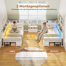 AOGLLATI Polsterbett Schlafsofa 90x200 mit 6 Staufächern & 6 Schubladen mit LED-Beleuchtung Tagesbett mit Gepolstertem Kopfteil
