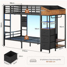 AOGLLATI Hochbett 90x200 Jugendbett mit Treppe und Rausfallschutz Bunk Bed mit LED Beleuchtung und Ladestation
