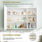 AOGLLATI Spiegelschrank Bad 80 cm breit mit LED-Beleuchtung Badezimmer spiegelschrank mit Verstellbarer Ablage HD-Spiegel