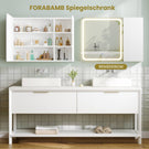 AOGLLATI Spiegelschrank Bad 80 cm breit mit LED-Beleuchtung Badezimmer spiegelschrank mit Verstellbarer Ablage HD-Spiegel
