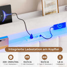 AOGLLATI Bett 90x200 mit Hydraulisch Stauraum  mit LED-Beleuchtung  mit Stauraum Kopfteil Samtstoff