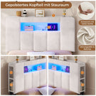 AOGLLATI Bett 90x200 mit Hydraulisch Stauraum  mit LED-Beleuchtung  mit Stauraum Kopfteil Samtstoff