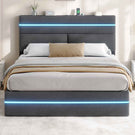 AOGLLATI Bett 140x200 mit Hydraulischem Stauraum Polsterbett Doppelbett mit LED-Kopfteil & Ladestation