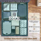 AOGLLATI Polsterbett 140×200 mit Stauraum mit Steckdosen und LED-Beleuchtung 30cm Hydraulischer Stauraum Bettgestell mit Lattenrost aus Holz Edler Samtstoff