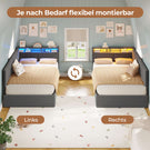 AOGLLATI Polsterbett Schlafsofa 90x200 mit USB-Steckdosen und hydraulischem Stauraum mit LED-Kopfteil & Lattenrost