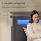 AOGLLATI Polsterbett 140x200 mit Stauraum mit Steckdosen und LED-Beleuchtung Höhenverstellbares Kopfteil 30cm Hydraulischer Stauraum & Große Schublade