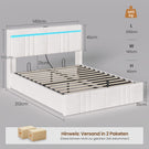 AOGLLATI Polsterbett 140×200 mit Stauraum mit Steckdosen und LED-Beleuchtung 30cm Hydraulischer Stauraum Bettgestell mit Lattenrost aus Holz Edler Samtstoff