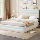 AOGLLATI Bett 140x190 mit Hydraulischem Stauraum Polsterbett Doppelbett mit LED-Kopfteil & Ladestation Jugendbett mit Lattenrost
