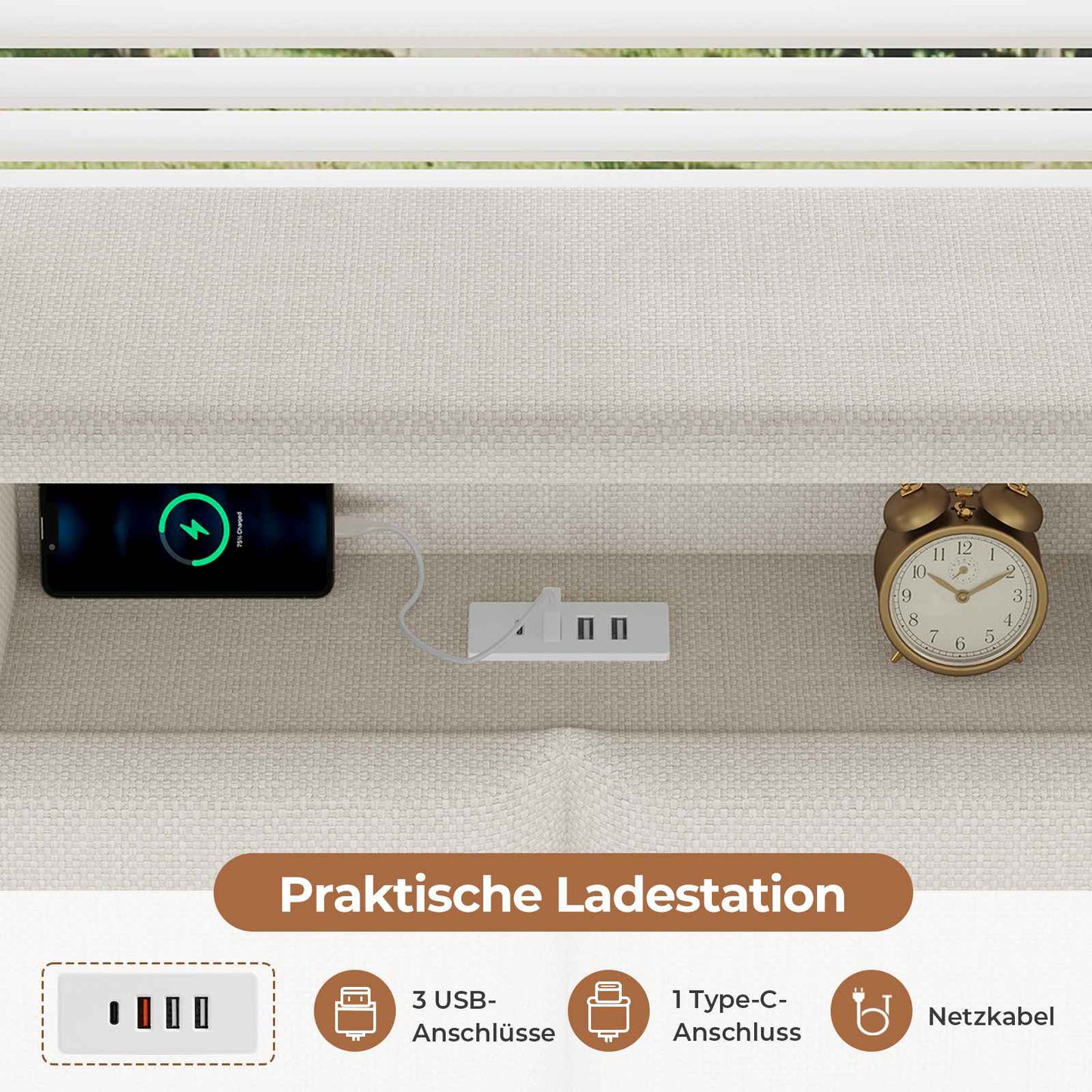 AOGLLATI Polsterbett Schlafsofa 90x200 mit USB-Steckdosen und hydraulischem Stauraum mit LED-Kopfteil & Lattenrost