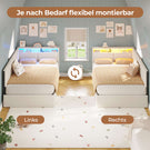 AOGLLATI Polsterbett Schlafsofa 90x200 mit USB-Steckdosen und hydraulischem Stauraum mit LED-Kopfteil & Lattenrost