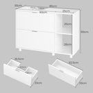 AOGLLATI Waschbeckenunterschrank Bad Unterschrank Waschbecken mit 2 Schubladen Waschtischunterschrank mit 3 offenen Fächern rechts oder Links austauschbar
