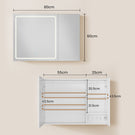 AOGLLATI Spiegelschrank Bad 80 cm breit mit LED-Beleuchtung und Steckdose Badezimmerschrank mit HD Spiegel 3 Verstellbaren Regalen