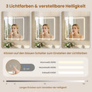 AOGLLATI Spiegelschrank Bad 80 cm breit mit LED-Beleuchtung und Steckdose Badezimmerschrank mit HD Spiegel 3 Verstellbaren Regalen