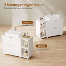 AOGLLATI Waschbeckenunterschrank Bad Unterschrank Waschbecken mit 2 Schubladen Waschtischunterschrank mit 3 offenen Fächern rechts oder Links austauschbar