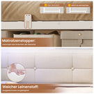 AOGLLATI Bett 90x200 mit 6 Staufächern mit LED-Beleuchtung Polsterbett Schlafsofa mit Steckdosen Gästebett Tagesbett