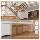 AOGLLATI Schlafsofa 90x200 Jugendbett mit Integriertem Bücherregal & 6 Schubladen Bett mit Stauraum & LED-Beleuchtung