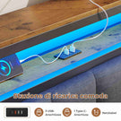 AOGLLATI Polsterbett 140x200 CM mit Ladestation & LED-Beleuchtung Doppelbettgestell mit Stauraum Kopfteil & Lattenrost Schwebender visueller Effekt