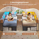 AOGLLATI Schlafsofa 90x200 Jugendbett mit Integriertem Bücherregal & 6 Schubladen Bett mit Stauraum & LED-Beleuchtung
