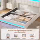 AOGLLATI Polsterbett 160 x 200 mit LED Beleuchtung und Ladestation Bettgestell mit Höhenverstellbares Kopfteil und Stauraum