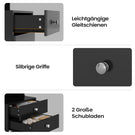 AOGLLATI Nachttisch mit Geheimfach Nachtschrank mit Steckdose und LED-Beleuchtung Beistelltisch mit 2 Schubladen 1 Ausziehrega