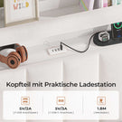 AOGLLATI Bett 140x200 mit 4 Schubladen Polsterbett 140x200 mit Steckdosen Doppelbett mit LED-Beleuchtung mit Multifunktionales Kopfteil