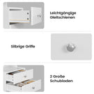 AOGLLATI Nachttisch mit Geheimfach Nachtschrank mit Steckdose und LED-Beleuchtung Beistelltisch mit 2 Schubladen 1 Ausziehrega