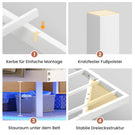 AOGLLATI Bettgestell 140x200 Bett 140x200 aus Metall mit LED Beleuchtung und Ladestation Schwebender Bettrahmen mit Aufbewahrungsregalen