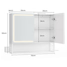 AOGLLATI Spiegelschrank Bad mit LED-Beleuchtung & Steckdose 70x16x60cm Badezimmer spiegelschrank mit Verstellbarer Ablage HD-Spiegel