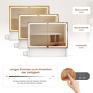 AOGLLATI Spiegelschrank Bad mit LED-Beleuchtung & Steckdose 70x16x60cm Badezimmer spiegelschrank mit Verstellbarer Ablage HD-Spiegel