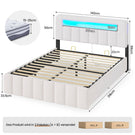 AOGLLATI Polsterbett 140x200 mit Stauraum mit LED-Bleuchtung und Ladestation Doppelbett Bettgestell mit Kopfteil aus Samt