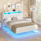 AOGLLATI Polsterbett 140x190 cm mit LED-Beleuchtung und Ladestation Bettgestell mit Kopfteil Bett Schwebebettrahmen