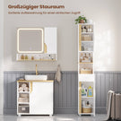 AOGLLATI Badezimmerschrank, Hochschrank Badezimmer mit Schublade verstellbare Ablagen 2 offenen Fächern platzsparender Badschrank Badmöbel