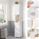 AOGLLATI Badezimmerschrank, Hochschrank Badezimmer mit Schublade verstellbare Ablagen 2 offenen Fächern platzsparender Badschrank Badmöbel