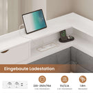 AOGLLATI Polsterbett Schlafsofa 140x200 mit 6 Staufächern mit LED-Beleuchtung Tagesbett mit Steckdosen Gästebett Bettgestell mit Lattenrost aus Metall