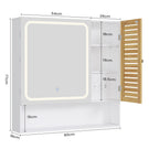 AOGLLATI Spiegelschrank Bad mit LED-Beleuchtung und Steckdose 80 cm Breit Badezimmerschrank mit HD-Spiegel Verstellbarer Ablage
