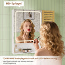 AOGLLATI Spiegelschrank Bad mit LED-Beleuchtung und Steckdose 80 cm Breit Badezimmerschrank mit HD-Spiegel Verstellbarer Ablage