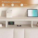 AOGLLATI Polsterbett 160×200 mit Steckdosen & LED Beleuchtung mit Stauraum Kopfteil & Hydraulischem Stauraum Bettgestell mit Lattenrost