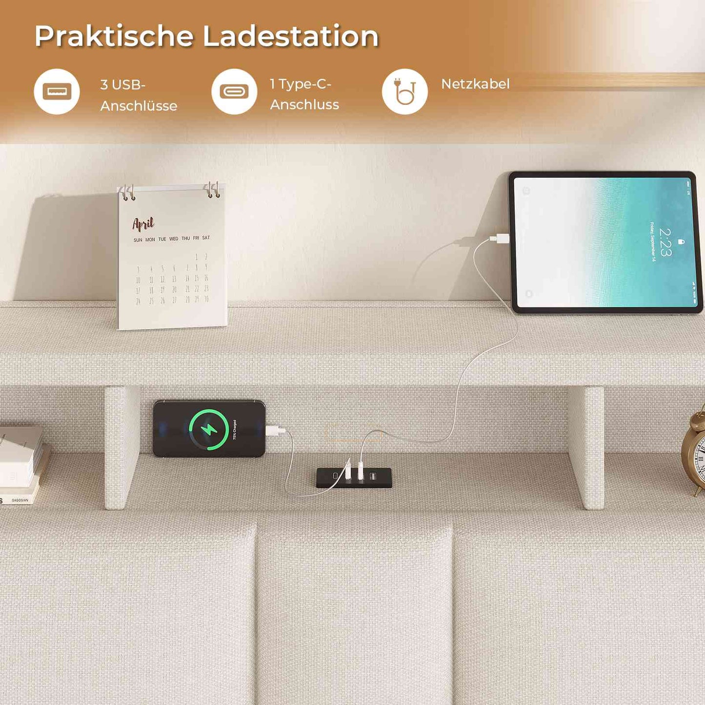 AOGLLATI Polsterbett 160×200 mit Steckdosen & LED Beleuchtung mit Stauraum Kopfteil & Hydraulischem Stauraum Bettgestell mit Lattenrost
