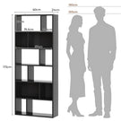 AGOLLATI Bücherregal Regal mit 6 Ebenen Freistehend Bücherschrank mit 12 offene Fächer Standregal für Wohnzimmer Büro Modern