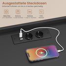 AOGLLATI Nachttisch mit Steckdosenleiste Nachtschrank mit Geräumiger Tischplatte 3 Schubladen und 1 Fach Beistelltisch mit LED-Beleuchtung