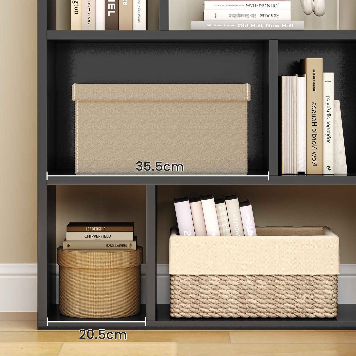 AGOLLATI Bücherregal Regal mit 6 Ebenen Freistehend Bücherschrank mit 12 offene Fächer Standregal für Wohnzimmer Büro Modern