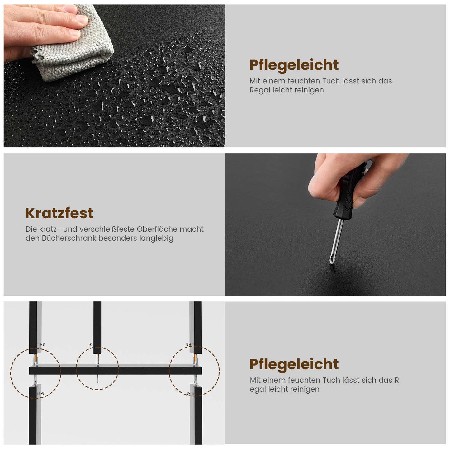 AGOLLATI Bücherregal Regal mit 6 Ebenen Freistehend Bücherschrank mit 12 offene Fächer Standregal für Wohnzimmer Büro Modern