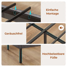 AOGLLATI Polsterbett 140x190 mit Lattenrost aus Metall mit Stauraum Bettgestell mit LED-Beleuchtung und Steckdosen MetallBett mit Kopfteil