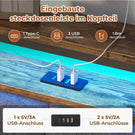 AOGLLATI Polsterbett 140x190 mit Lattenrost aus Metall mit Stauraum Bettgestell mit LED-Beleuchtung und Steckdosen MetallBett mit Kopfteil